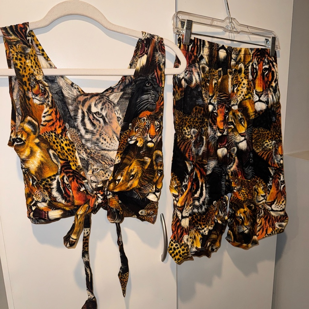 Vintage 90s Kosi Bali Animal Print Set